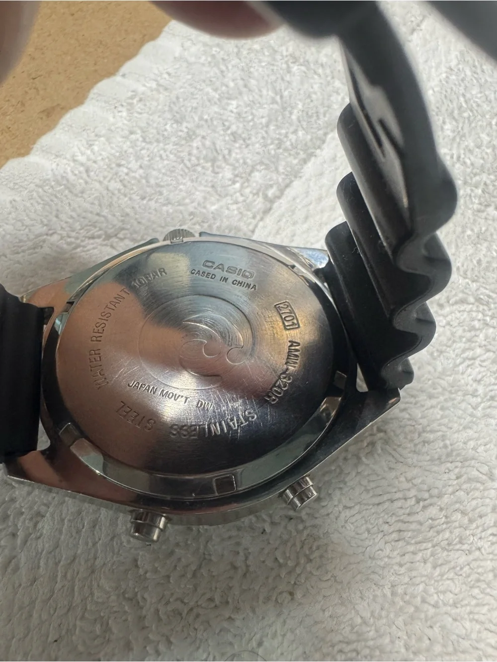 Casio Black Dial Silver Tone Sport Watch
